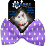 Mirage Pet Products Purple Polka Dots Pet Bow Tie Collar Accessory with Velcro