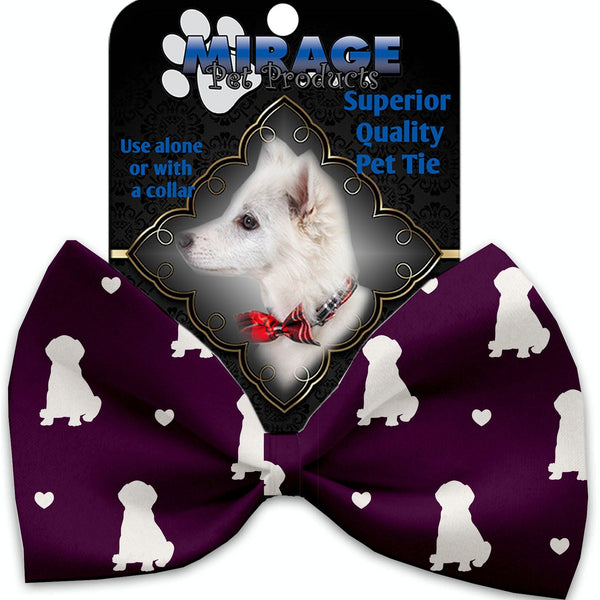 Mirage Pet Products Purple Puppy Love Pet Bow Tie Collar Accessory with Velcro