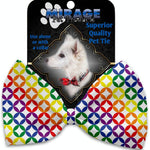 Mirage Pet Products Rainbow Bright Diamonds Pet Bow Tie Collar Accessory with Velcro