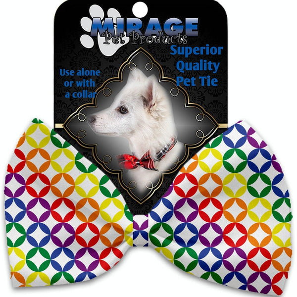 Mirage Pet Products Rainbow Bright Diamonds Pet Bow Tie Collar Accessory with Velcro