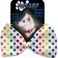 Mirage Pet Products Rainbow Stars Pet Bow Tie Collar Accessory with Velcro