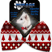 Mirage Pet Products Red Classic Christmas Pet Bow Tie Collar Accessory with Velcro