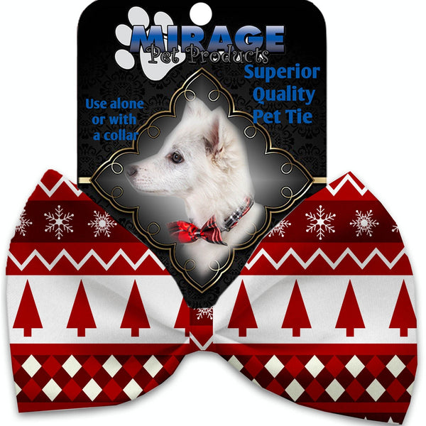 Mirage Pet Products Red Classic Christmas Pet Bow Tie Collar Accessory with Velcro