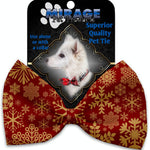 Mirage Pet Products Red Snowflakes Pet Bow Tie Collar Accessory with Velcro