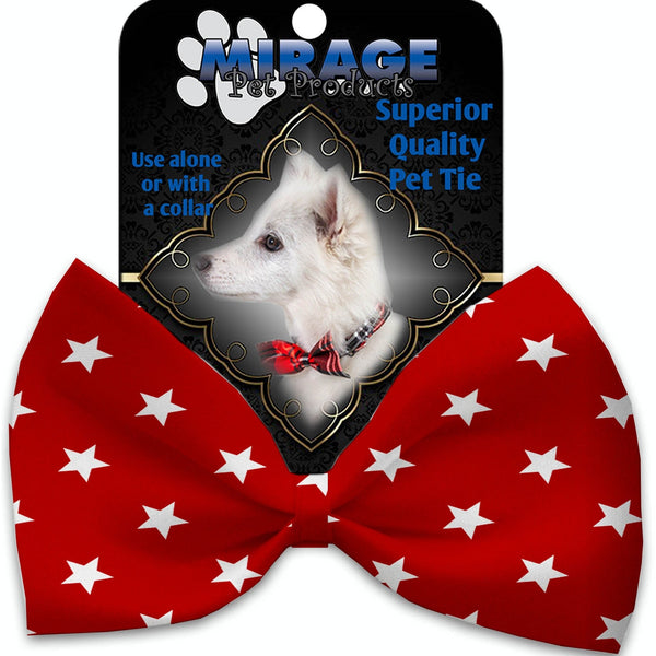 Mirage Pet Products Red Stars Pet Bow Tie Collar Accessory with Velcro