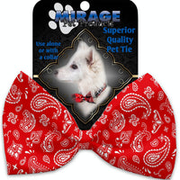 Mirage Pet Products Red Western Pet Bow Tie Collar Accessory with Velcro