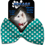 Mirage Pet Products Seafoam Green Swiss Dots Pet Bow Tie