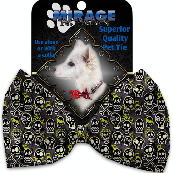 Mirage Pet Products Skater Skulls Pet Bow Tie Collar Accessory with Velcro