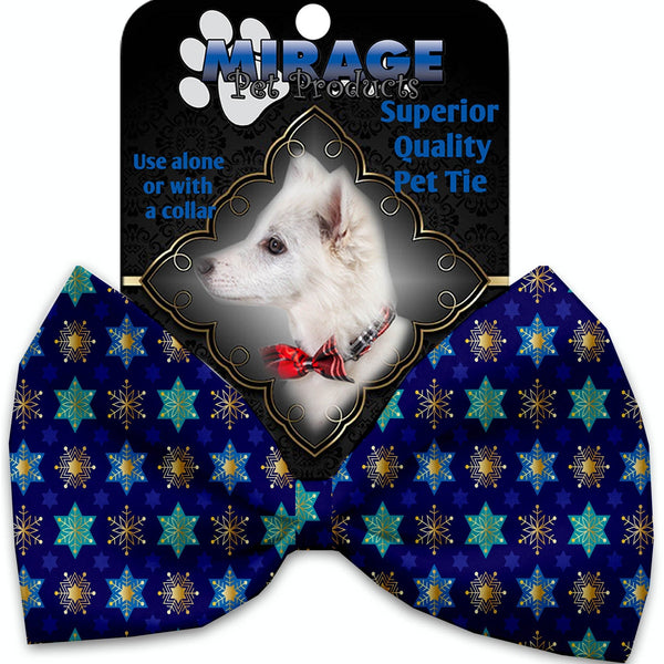 Mirage Pet Products Star of David and Snowflakes Pet Bow Tie Collar Accessory with Velcro