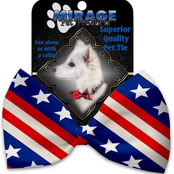 Mirage Pet Products Stars and Stripes Pet Bow Tie Collar Accessory with Velcro