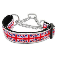 Mirage Pet Products Tiled Union Jack UK Flag Nylon Ribbon Collar Martingale, Large-Dog-Mirage Pet Products-PetPhenom