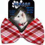 Mirage Pet Products Valentines Day Plaid Pet Bow Tie Collar Accessory with Velcro 