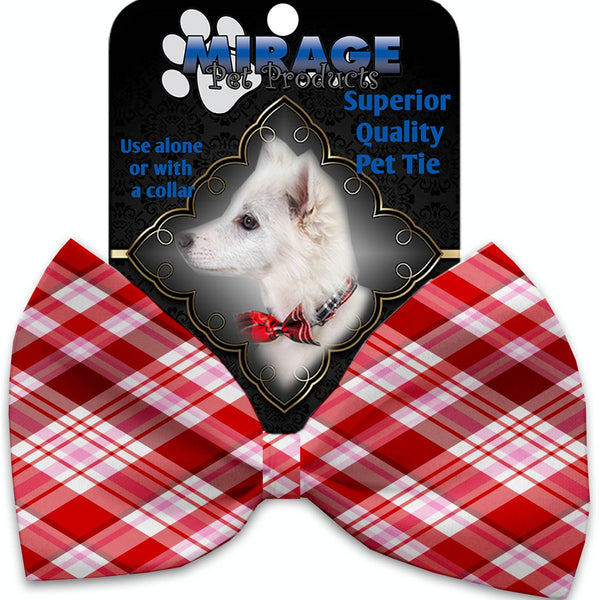 Mirage Pet Products Valentines Day Plaid Pet Bow Tie