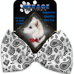 Mirage Pet Products White Western Pet Bow Tie Collar Accessory with Velcro