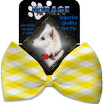 Mirage Pet Products Yellow Plaid Pet Bow Tie