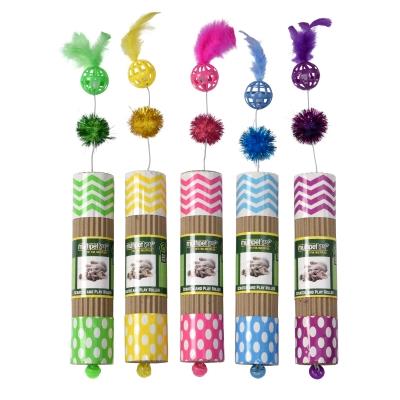 MultiPet Cardboard Roller - Elongated Tube w/ Catnip, Assorted Colors 9.5 in-Dog-MultiPet-PetPhenom