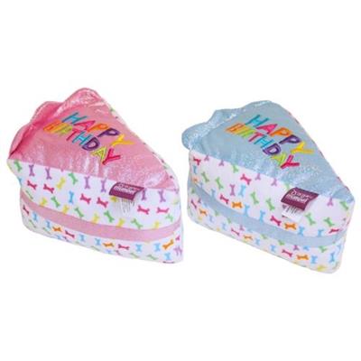MultiPet Multipet Birthday Cake Slice Assorted Colors Metallic Blue / Pink 6"-Dog-Multipet-PetPhenom