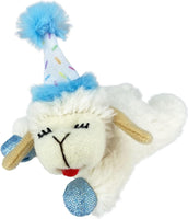 Multipet Birthday Hat Lamb Chop Plush Cat Toy, 4 in