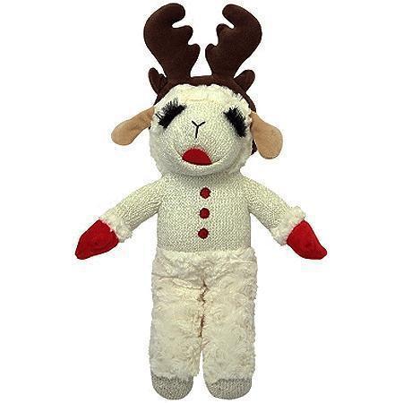 Multipet Holiday Lamb Chop Standing with Antlers, 13 Inch-Dog-Petmate-PetPhenom