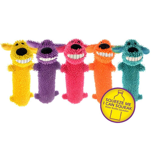 Multipet Loofa Floppy Water Bottle Buddies 11in Assorted Colors-Dog-Multipet-PetPhenom
