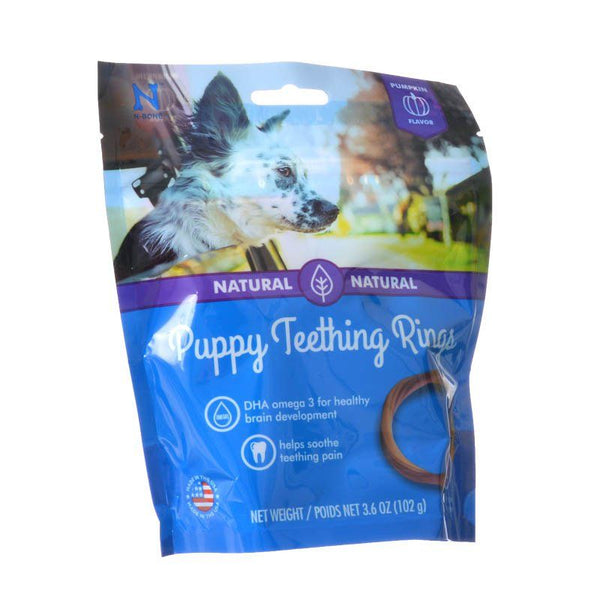 N-Bone Puppy Teething Ring - Pumpkin Flavor, Puppy Teething Ring - 3.5" Diameter (3 Pack)-Dog-N-Bone-PetPhenom