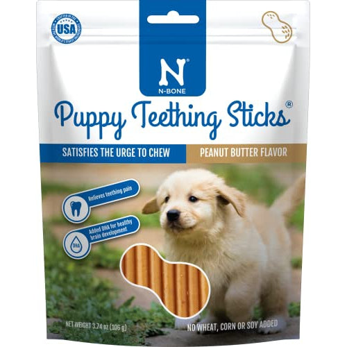 N-Bone Puppy Teething Sticks Peanut Butter Flavor, 3.74 oz-Dog-N-Bone-PetPhenom