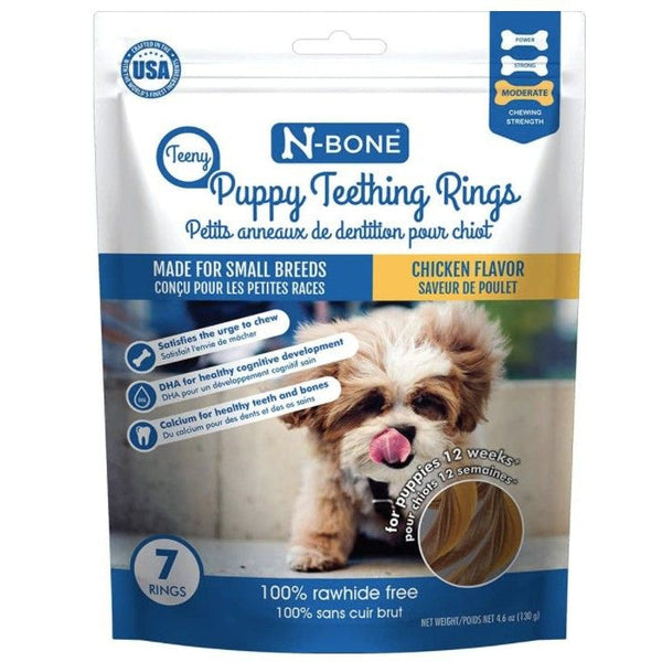 N-Bone Teeny Puppy Teething Rings Chicken Flavor, 7 count-Dog-N-Bone-PetPhenom