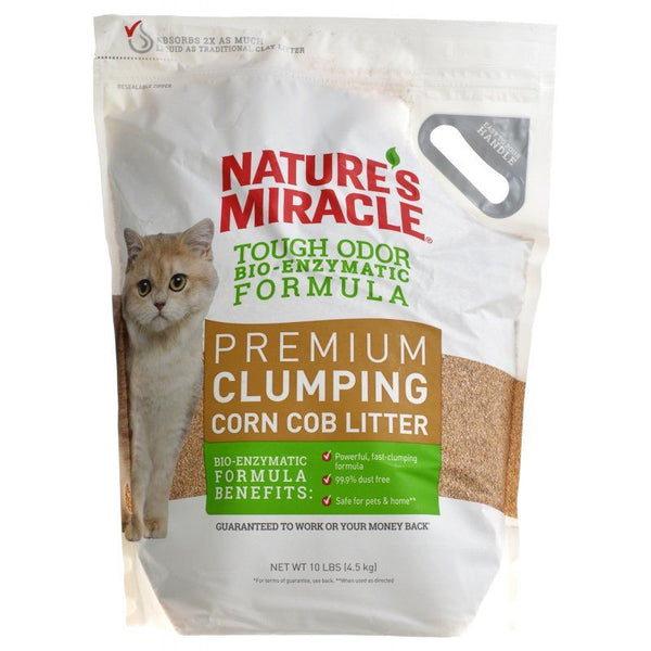 Nature's Miracle Tough Odor Bio-Enzymatic Formula Premium Clumping Corn Cob Litter, 10 lbs-Cat-Natures Miracle-PetPhenom