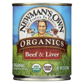 Newman's Own Organics Cat Food - Beef and Liver - Case of 12 - 12 oz.-Cat-Newman's Own Organics-PetPhenom