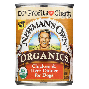 Newman's Own Organics Dog Food - Chicken and Liver - Case of 12 - 12.7 oz.-Dog-Newman's Own Organics-PetPhenom