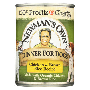 Newman's Own Organics Premium Dog Food and Brown Rice - Chicken - Case of 12 - 12.7 oz.-Dog-Newman's Own Organics-PetPhenom