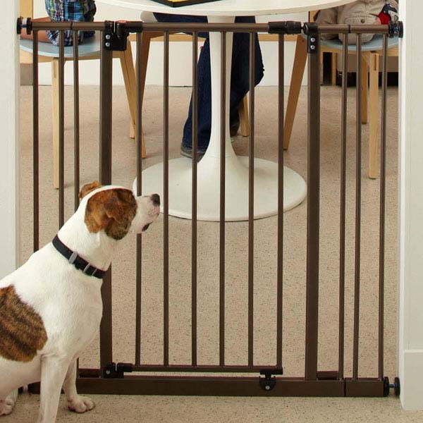 North States Extra Tall Deluxe Easy-Close Pressure Mounted Pet Gate Brown 28" - 38.5" x 36"-Dog-North States-PetPhenom