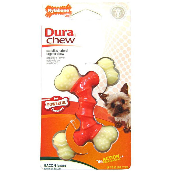 Nylabone Dura Chew Double Bone - Bacon Flavor, Petite - Dogs up to 15 lbs-Dog-Nylabone-PetPhenom