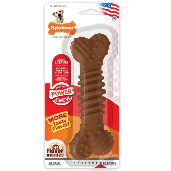 Nylabone Dura Chew Power Chew Bone Flavor Medley, Souper - (50+ lbs)-Dog-Nylabone-PetPhenom