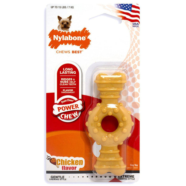Nylabone Dura Chew Textured Ring Bone Dog Chew Chicken Extra Small 4" x 2" x 0.5"-Dog-Nylabone-PetPhenom