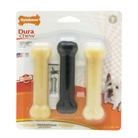 Nylabone Durable Dog Chew Toy Triple Pack Black / White 4.5" x 1.5" x 1.5"-Dog-Nylabone-PetPhenom