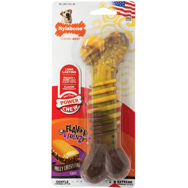 Nylabone Flavor Frenzy Power Chew Dog Toy Cheesesteak Souper-Dog-Nylabone-PetPhenom