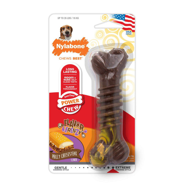 Nylabone Flavor Frenzy Power Chew Dog Toy Cheesesteak Wolf-Dog-Nylabone-PetPhenom