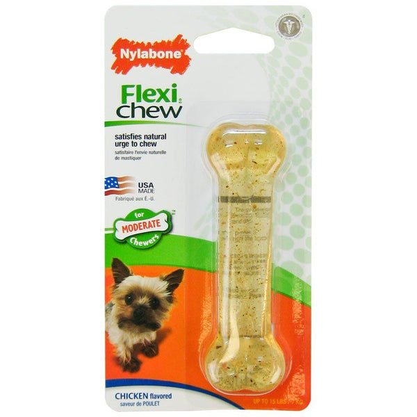 Nylabone Flexi Chew Dog Bone - Chicken Flavor, Petite (1 Pack)-Dog-Nylabone-PetPhenom