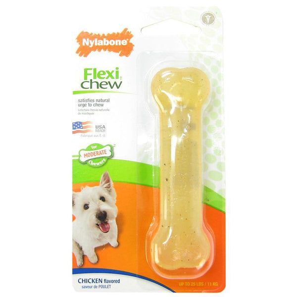 Nylabone Flexi Chew Dog Bone - Chicken Flavor, Regular (1 Pack)-Dog-Nylabone-PetPhenom