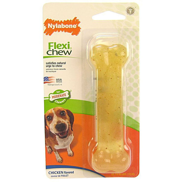 Nylabone Flexi Chew Dog Bone - Chicken Flavor, Wolf (1 Pack)-Dog-Nylabone-PetPhenom