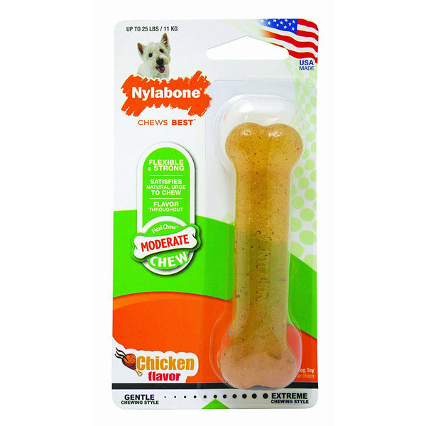Nylabone Flexi Chew Dog Chew Toy Chicken 4.25" x 1.5" x 1"-Dog-Nylabone-PetPhenom