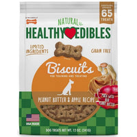 Nylabone Healthy Edibles All Natural Grain Free Limited Ingredient Peanut Butter and Apple Biscuits, 65 count-Dog-Nylabone-PetPhenom