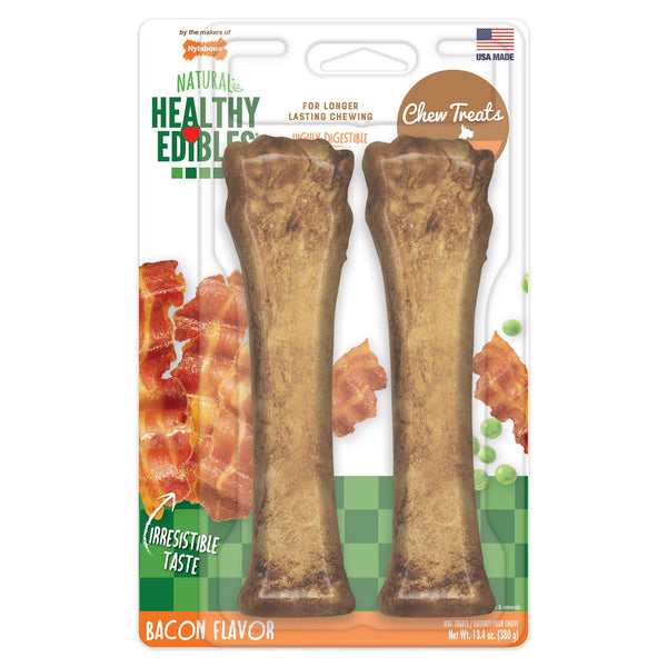 Nylabone Healthy Edibles Longer Lasting Bacon Treats Sourper 2 count-Dog-Nylabone-PetPhenom