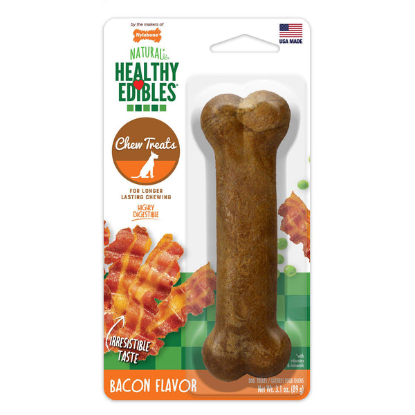 Nylabone Healthy Edibles Longer Lasting Bacon Treats Wolf 1 count-Dog-Nylabone-PetPhenom