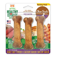 Nylabone Healthy Edibles Longer Lasting Roast Beef, Chicken and Bacon Treats Regular 3 count-Dog-Nylabone-PetPhenom