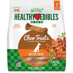 Nylabone Healthy Edibles Wholesome Dog Chews - Bacon Flavor, Wolf (7 Pack)-Dog-Nylabone-PetPhenom