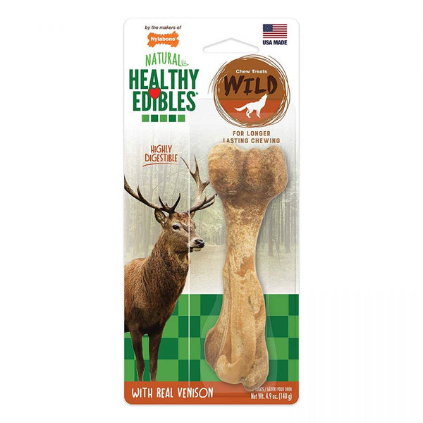 Nylabone Healthy Edibles Wild Chew Bone - Venison, Large - 1 Pack-Dog-Nylabone-PetPhenom