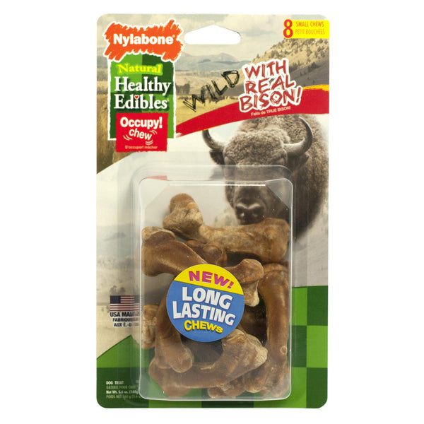 Nylabone Healthy Edibles Wild Chew Treats Bison Small 8 count-Dog-Nylabone-PetPhenom