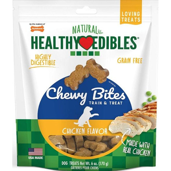 Nylabone Natural Healthy Edibles Chicken Chewy Bites Dog Treats, 6 oz-Dog-Nylabone-PetPhenom